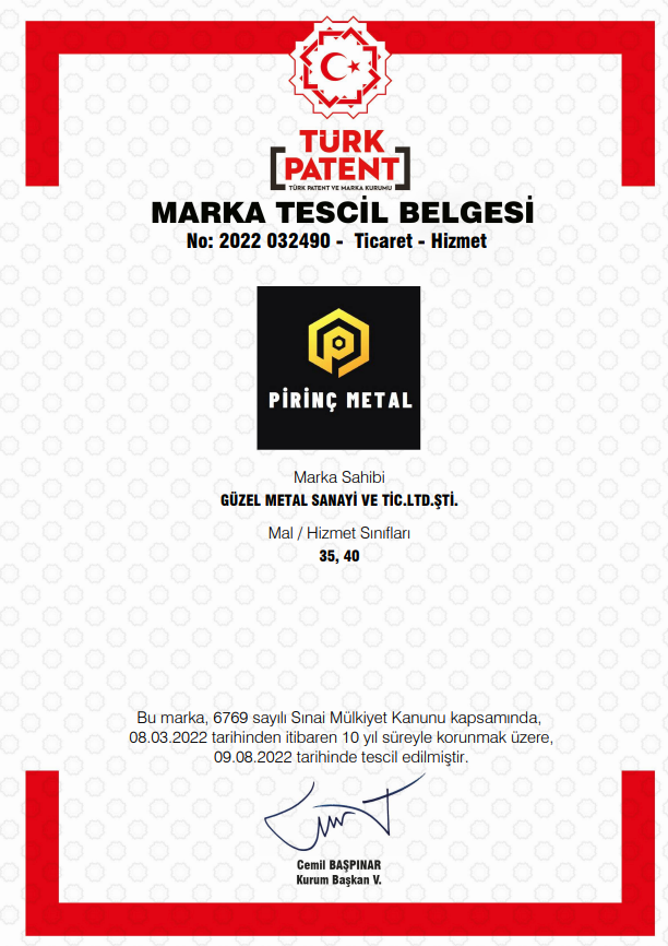 Pirinçsan Bir Güzel Metal Markasıdır.
